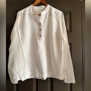 Woen's White linen Casual Shirt